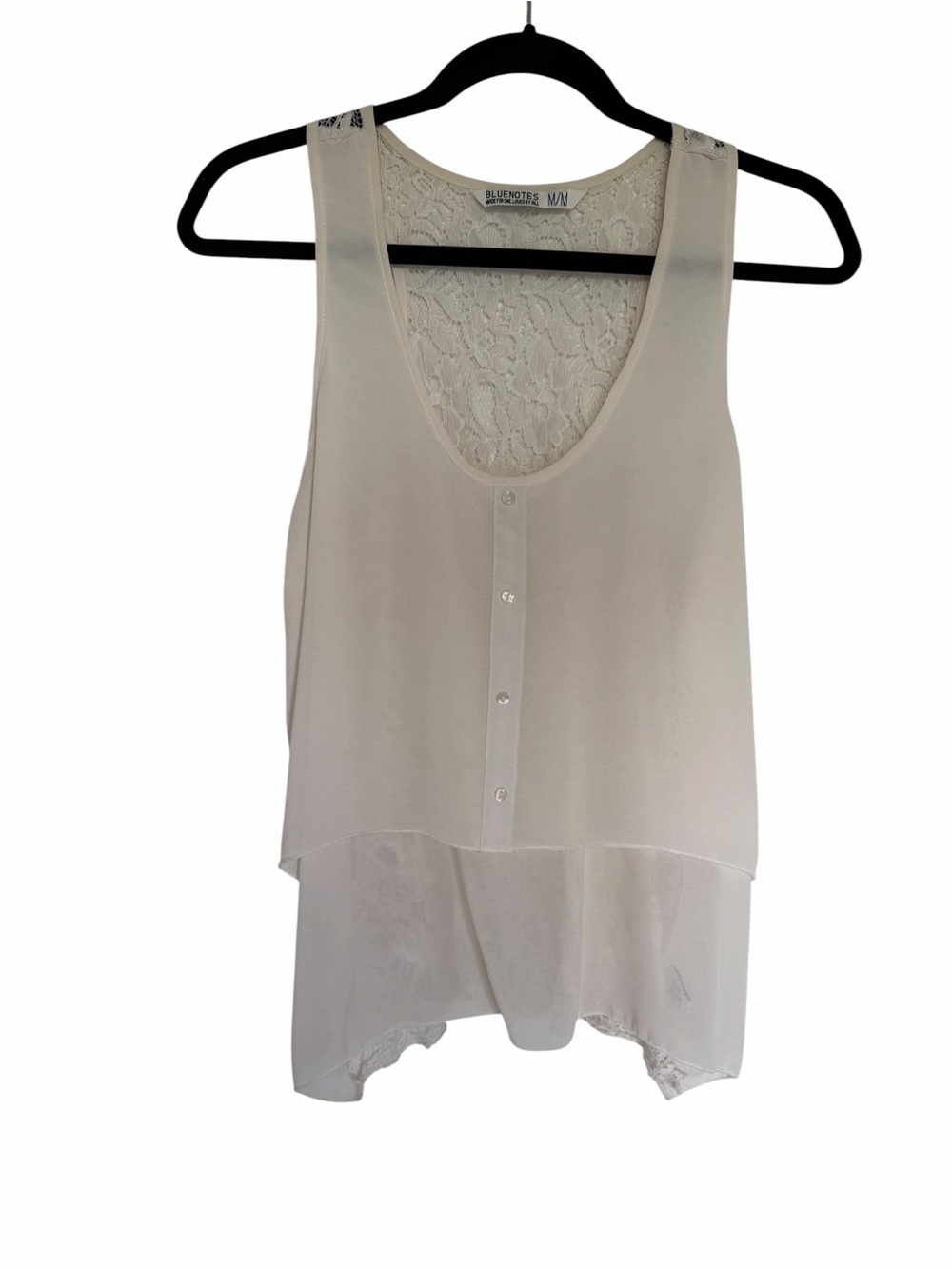 Bluenotes Ivory Lace Back Sleeveless Blouse M